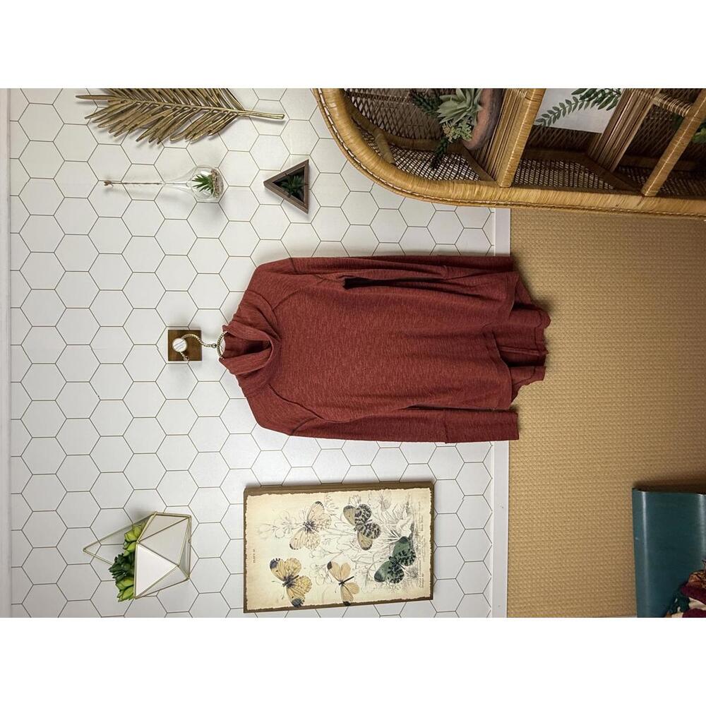 We The Free Rust Red Draped Split Back Turtleneck… - image 2